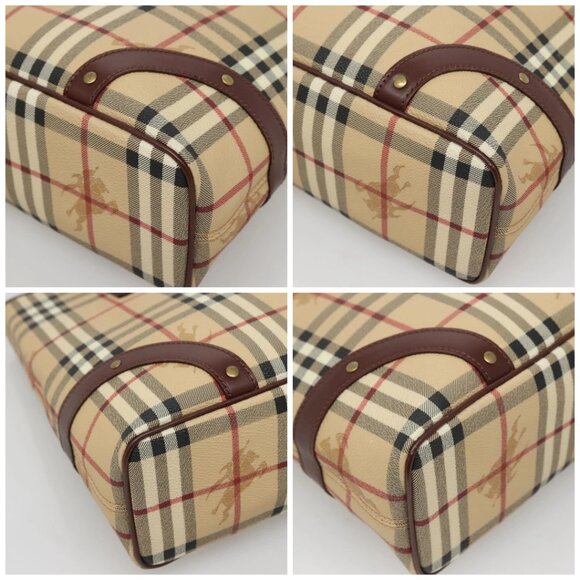 BURBERRY Nova Check Hand Bag PVC Beige Auth 122977 - Picture 14 of 16